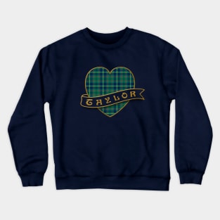 The TAYLOR Family Tartan Heart & Ribbon Retro-Style Insignia Design Crewneck Sweatshirt